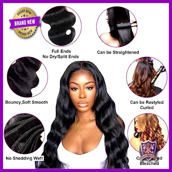 4 Bundles 18-24 Inch Body Wave Human Hair Extensions Soft Silky